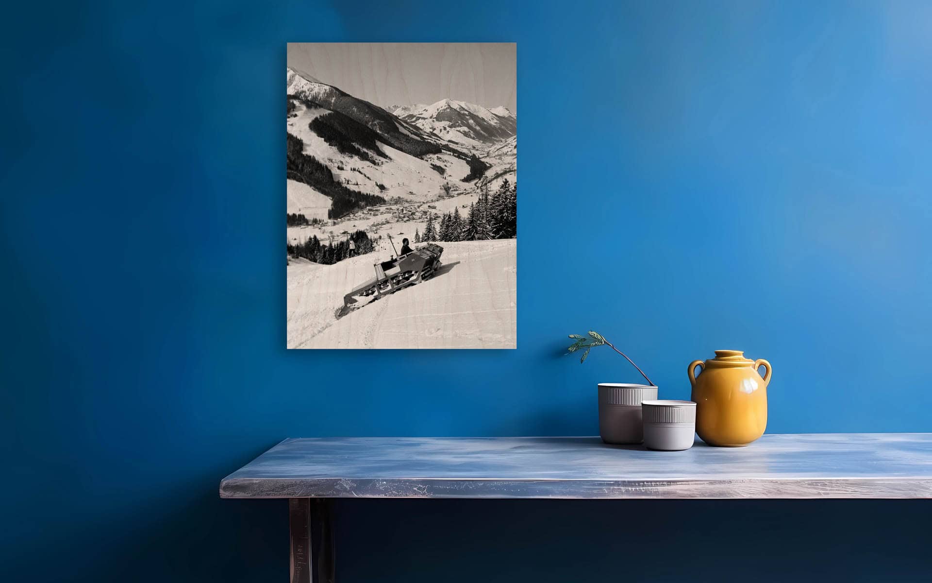 Snowcat I on wood – Bild 3